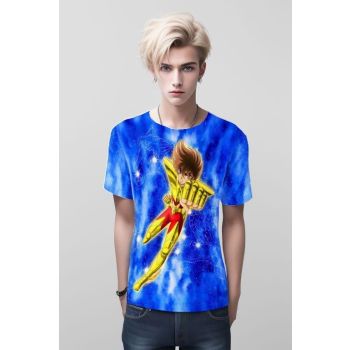 Cosmic Defender - Pegasus Seiya From Saint Seiya Shirt in Celestial Blue