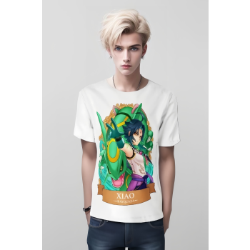 Celestial Guardian Pure White Xiao x Rayquaza from Genshin Impact and DQS Shirt