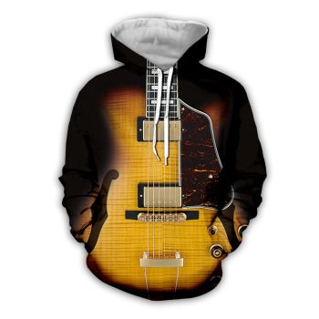 Generous And Beautiful Yellow  Strings Pattern Music Hoodie