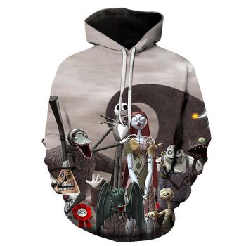Halloween Jack Skellington and Everyone 3D Printed Hoodie