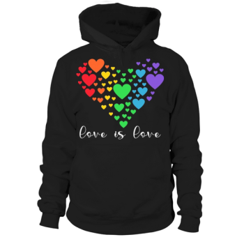 LGBT Heart Shape by Heart Love Is Love Hoodies