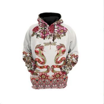 Gorgeous White  Snake Pattern Animals Hoodie