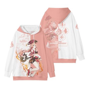 Chic Genshin Impact Yanfei Anime Pink Hoodie
