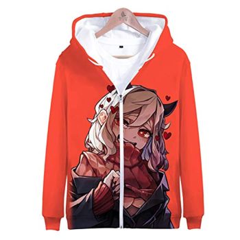 Helltaker Hoodies &#8211; Unisex 3D Zip Up Hooded Jacket