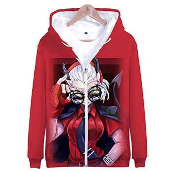 Helltaker Hoodies &#8211; Unisex 3D Zip Up Hooded Jacket