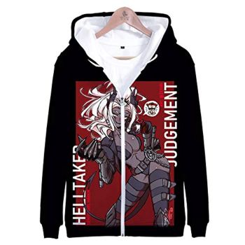 Helltaker Hoodies &#8211; Unisex 3D Zip Up Hooded Jacket