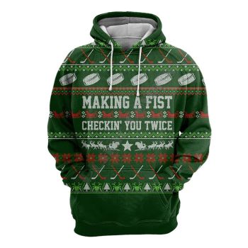  Precious And Gorgeous Green Alphabet Pattern Christmas Hoodie