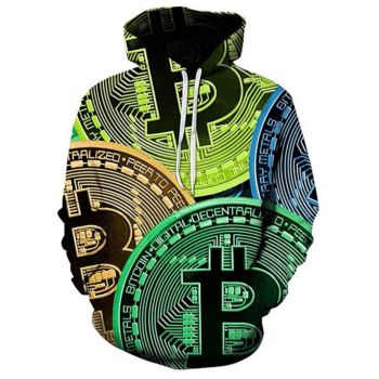 Fashion Colorful Alphabet Pattern Bitcoin Hoodie