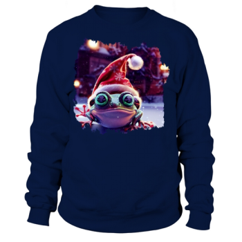 Cute Little Frog With Santa Hat Sweatshirt