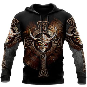 Vintage  Black Skull Pattern Skull Hoodie