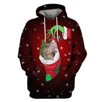  Generous And Beautiful Red Frog Pattern Christmas Hoodie