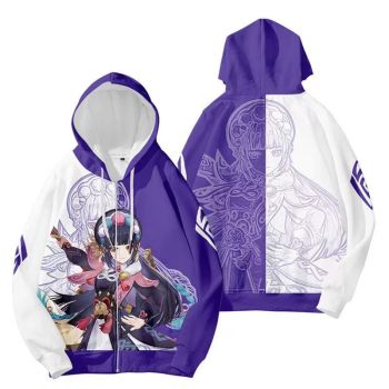 Beautiful Genshin Impact Yun Jin Anime Zip-Up Hoodie