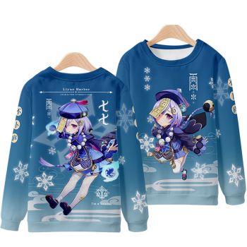 Blue Genuine Genshin Impact Anime Qiqi Hoodie
