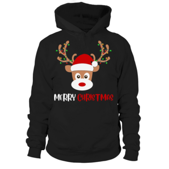 Merry Christmas Reindeer Christmas Light Hoodies