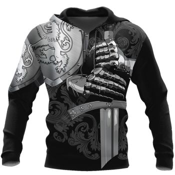 Loose Black   Wolf Pattern Armor Hoodie