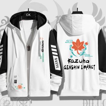 Trendy Genshin Impact Kaedehara Kazuha Anime Zip-Up Hoodie