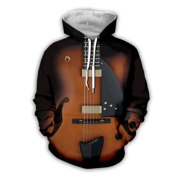 Popular Brown Strings Pattern Music Hoodie
