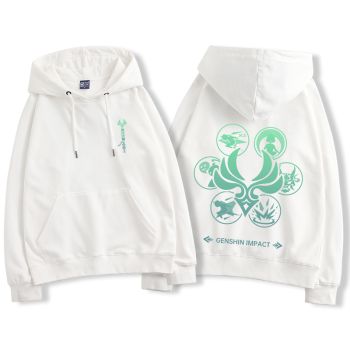 Trendy Genshin Impact Anime  Yuan Shen The Brown White Hoodie