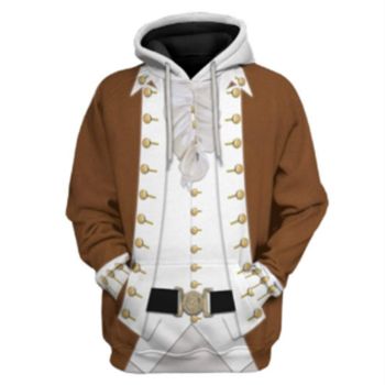  Oversize White Brown Belt Pattern Jesus Hoodie