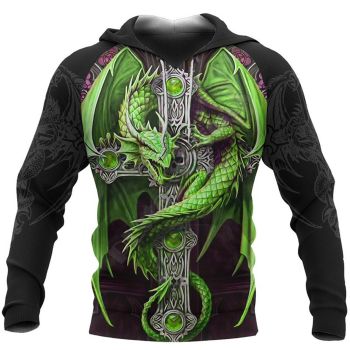Popular And Vintage Green Dragon Pattern Armor Hoodie