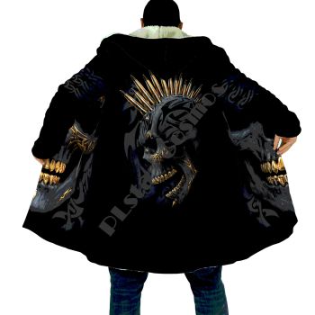 Gorgeous Black Skull Pattern Halloween Zip-Up Hoodie