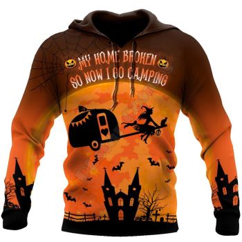 Fashion Brown House Pattern Halloween Hoodie