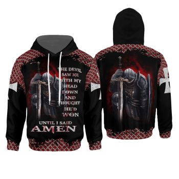  Loose And Fashion Black Red  Crosses Alphabet Headshot Pattern Jesus Hoodie