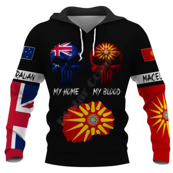 Pretty And Vintage  Colorful Skull Pattern Skull Hoodie