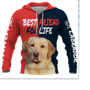  Street Red Blue Dog Pattern Animals Hoodie