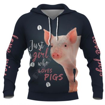 Fashion Blue Pig Pattern Animals Hoodie