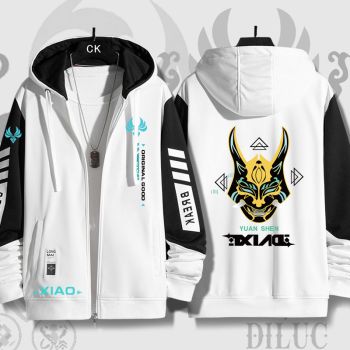 Genuine Genshin Impact Xiao Game Zip-Up White Hoodie