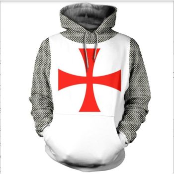 Fashion White Crosses Pattern Animals Hoodie