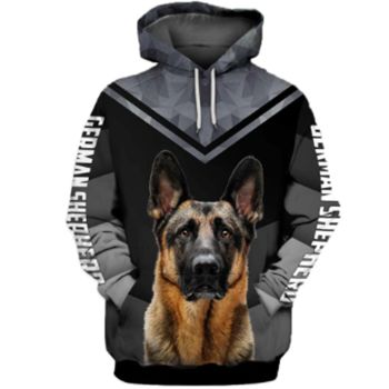  Temperament Black Dog Pattern Animals Hoodie