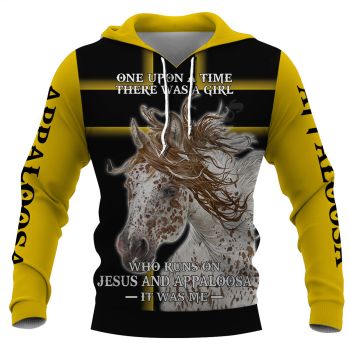 Oversize Black Yellow Horse Pattern Animals Hoodie