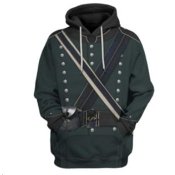 Loose Green Belt Pattern Armor Hoodie