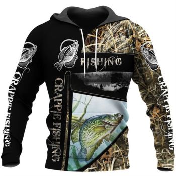 Oversize Black Fish Pattern Animals Hoodie
