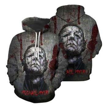  Gorgeous Black Horror Characters Pattern Halloween Hoodie