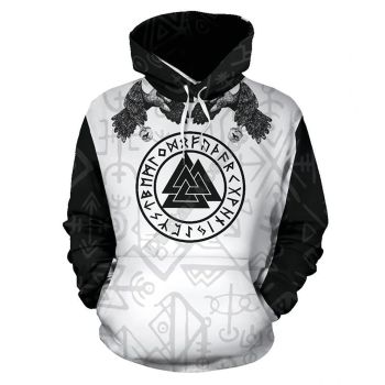 Classical  White Black Owl Pattern Animals Hoodie