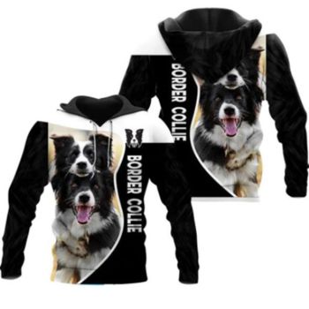  Cute And Loose Black Dog Pattern Animals Hoodie