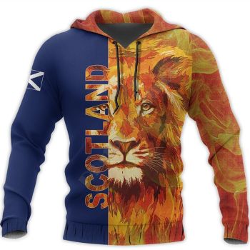 Popular Blue Orange Lion Pattern Animals Hoodie