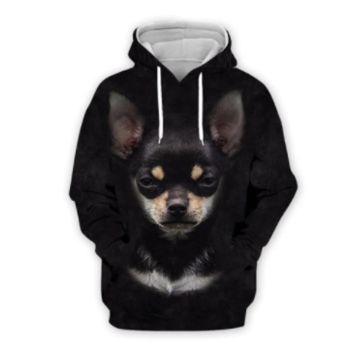  Pretty Black Dog Pattern Animals Hoodie