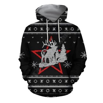 Classical  Black Star Pattern Christmas Hoodie