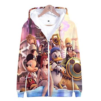 Kingdom Hearts Hooded Coat &#8211; 3D Print Zipper Gaming Hoodie