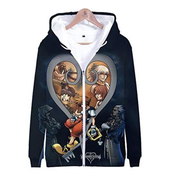 Kingdom Hearts Hooded Coat &#8211; 3D Print Zipper Gaming Hoodie