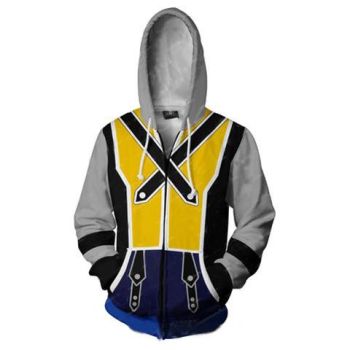 Kingdom Hearts Riku Hoodies &#8211; Zip Up Riku Yellow Hoodie