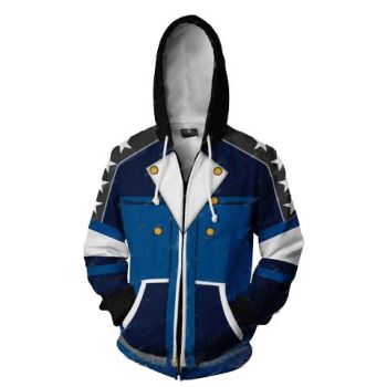 Kingdom Hearts Sora Hoodies &#8211; Blue Version Zip Up Hoodie