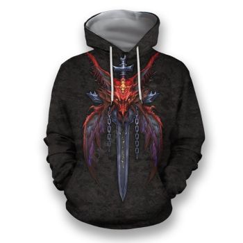 Precious And Gorgeous Black Dragon Pattern Animals Hoodie