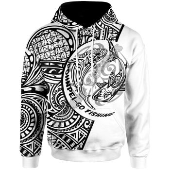 Precious And Gorgeous Black White Pohnpei Pattern Pohnpei Hoodie
