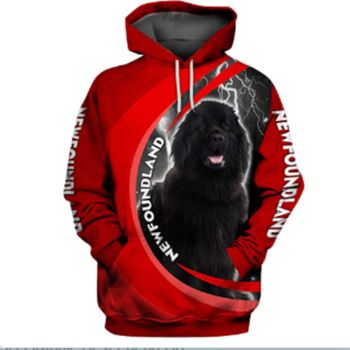  Temperament Red Dog Pattern Animals Hoodie