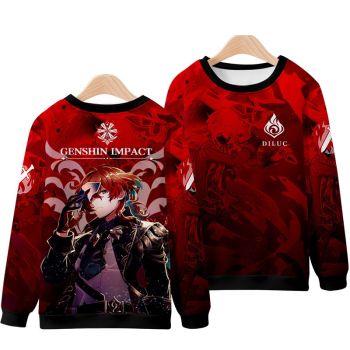 Exquisite Genshin Impact Anime Diluc Chestnut Hoodie